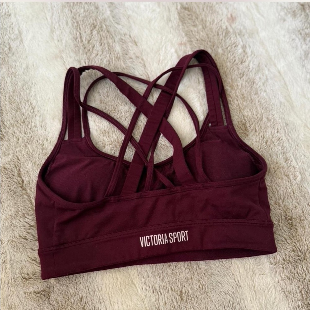 Victoria Secret Sport Burgundy Strappy Sports Bra